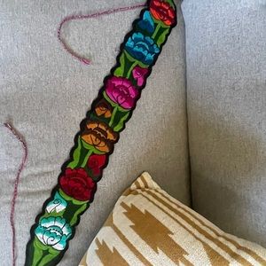 Bohemian stitched tie belt.